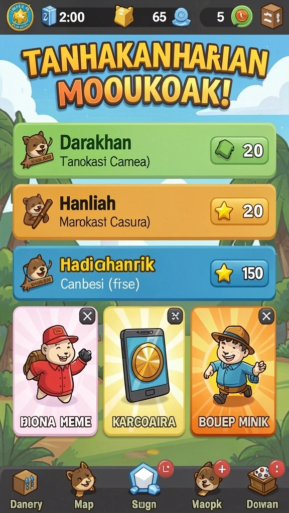 indaaa - Tangkapan layar menampilkan karakter utama dengan desain yang menarik.